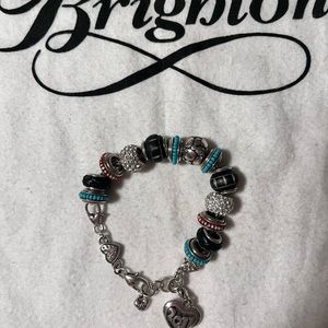 Brighton Silver and Turquoise charm bracelet